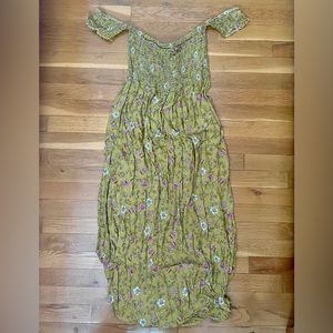 Boho floral print maxi dress